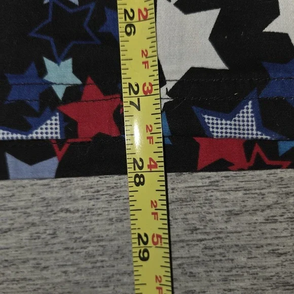 UA Scrubs Patriotic Scrub Top Women's Size Large Black Shirt 4th Of July Stars - Picture 4 of 6